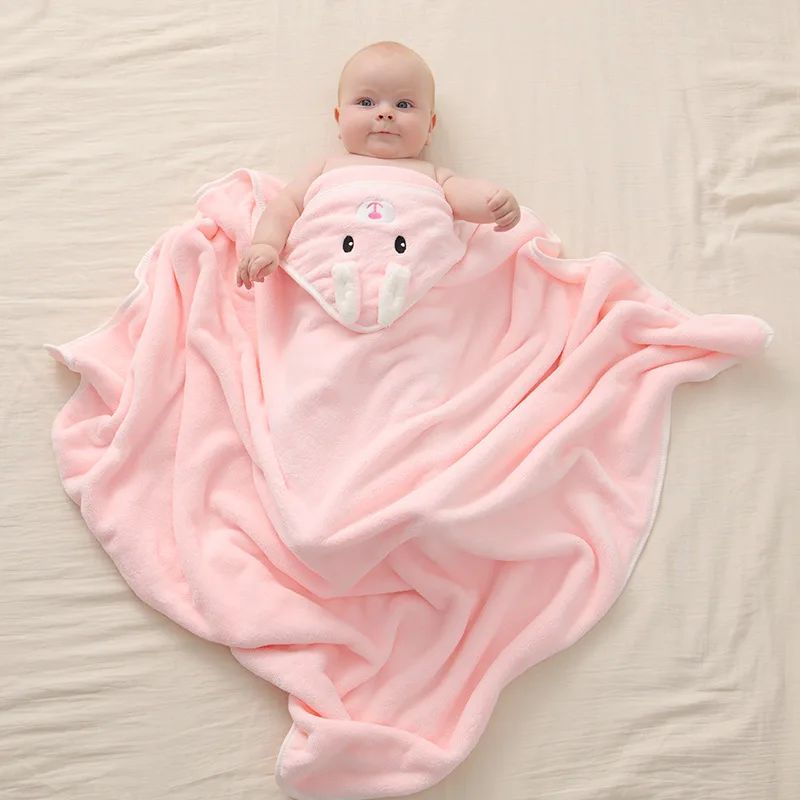 Serviette De Bain Bébé Avec Capuche Animale Douce Et Absorbante