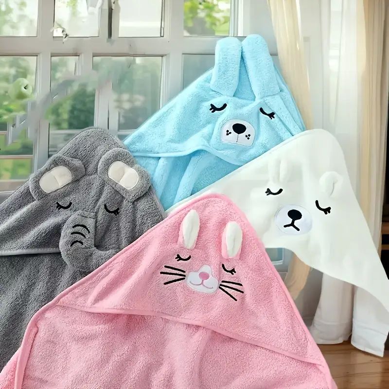 Serviette De Bain Bébé Avec Capuche Animale Douce Et Absorbante