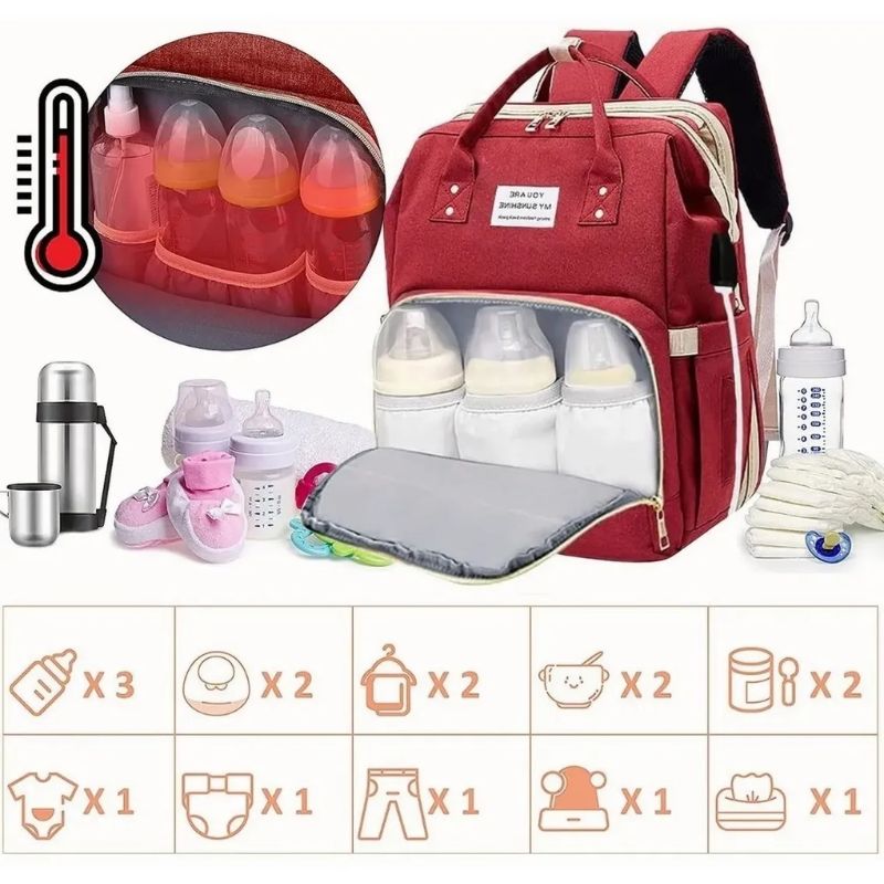 Sac À Dos Multifonction Avec Espace Biberon Et Lit Bébé