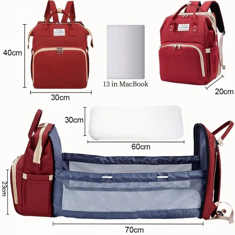 Sac À Dos Multifonction Avec Espace Biberon Et Lit Bébé