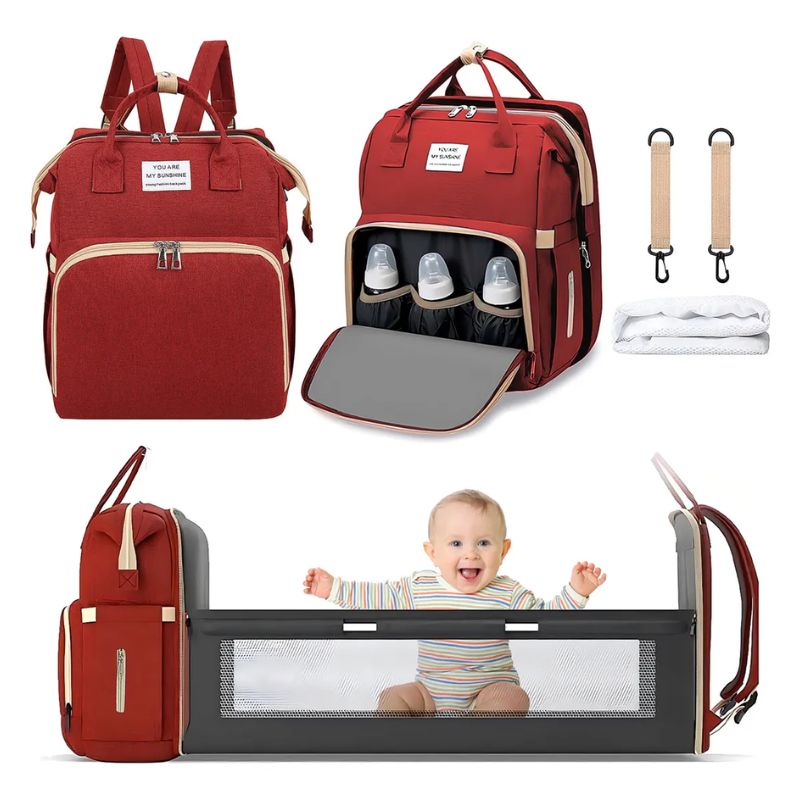 Sac À Dos Multifonction Avec Espace Biberon Et Lit Bébé