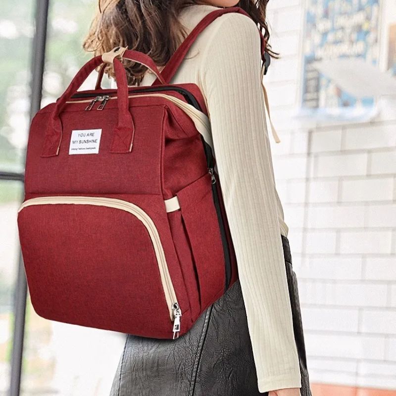 Sac À Dos Multifonction Avec Espace Biberon Et Lit Bébé