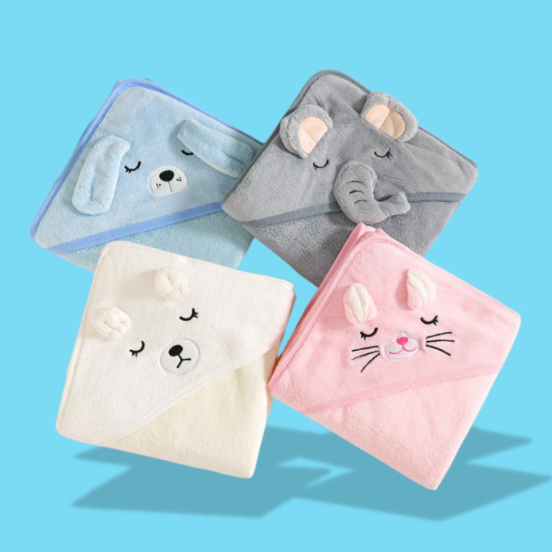 Serviette De Bain Bébé Avec Capuche Animale Douce Et Absorbante