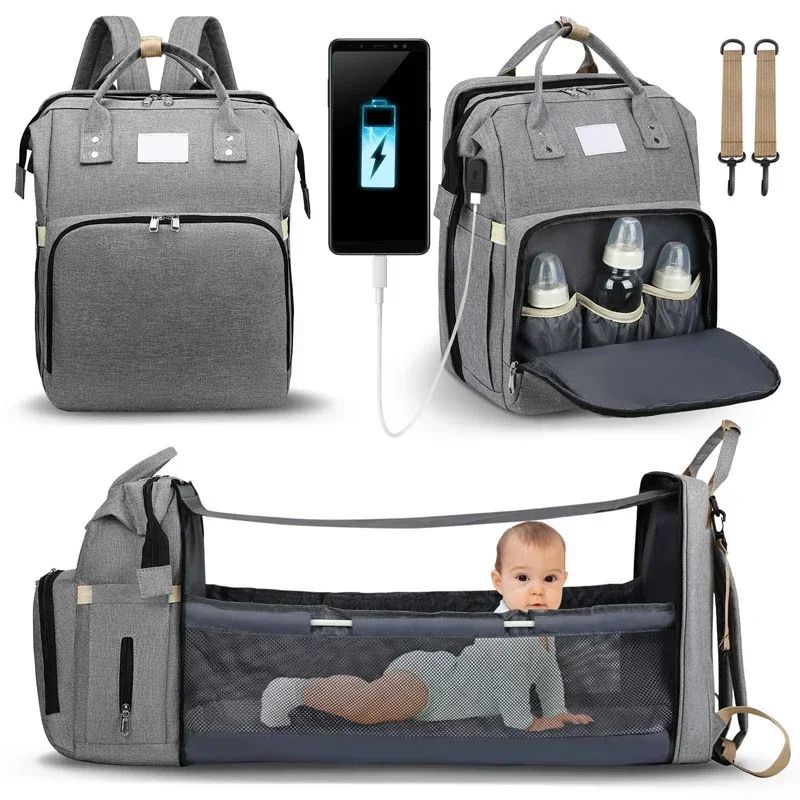 Sac À Dos Multifonction Avec Espace Biberon Et Lit Bébé