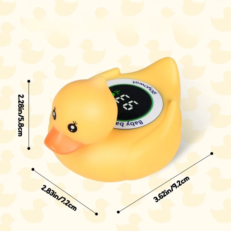 Thermomètre De Bain Bébé Canard Jaune Avec Écran LED