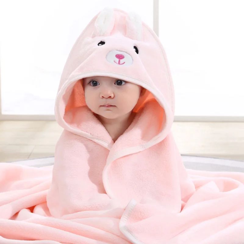 Serviette De Bain Bébé Avec Capuche Animale Douce Et Absorbante