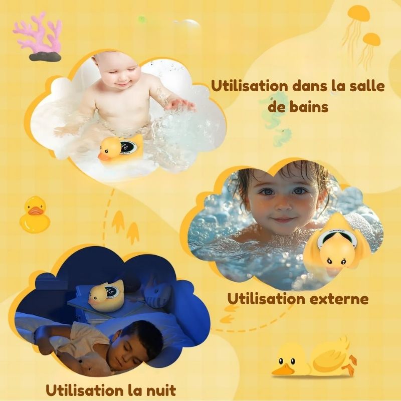 Thermomètre De Bain Bébé Canard Jaune Avec Écran LED