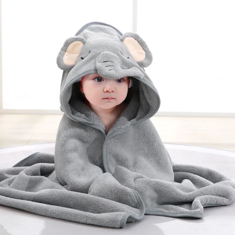 Serviette De Bain Bébé Avec Capuche Animale Douce Et Absorbante