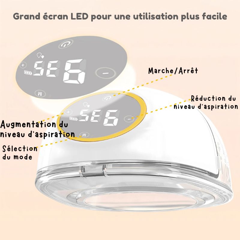 Tire Lait Électrique Portable Mains Libres Avec Écran LED