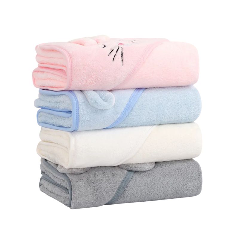 Serviette De Bain Bébé Avec Capuche Animale Douce Et Absorbante