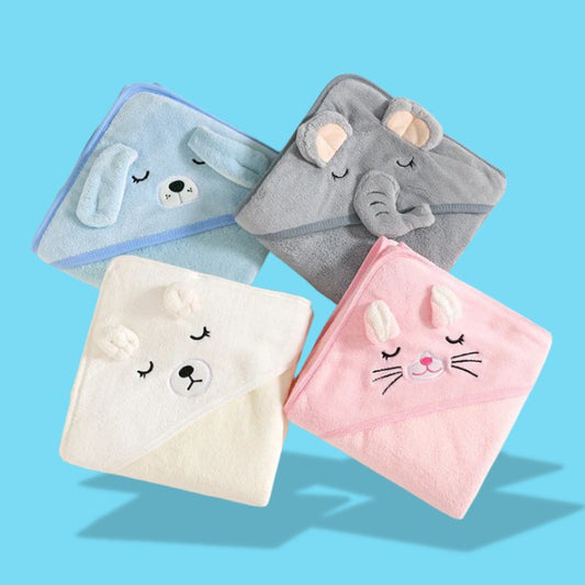 Serviette De Bain Bébé Avec Capuche Animale Douce Et Absorbante