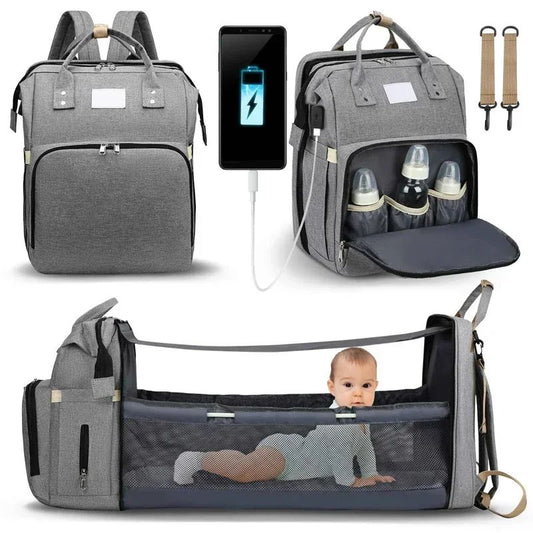 Sac À Dos Multifonction Avec Espace Biberon Et Lit Bébé