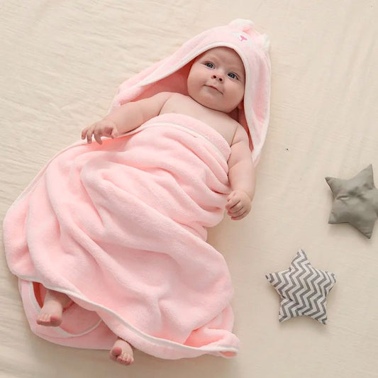 Serviette De Bain Bébé Avec Capuche Animale Douce Et Absorbante