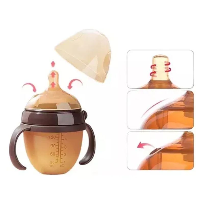 Biberon Silicone Anti Colique Pour Bébé Avec Poignées Ergonomiques